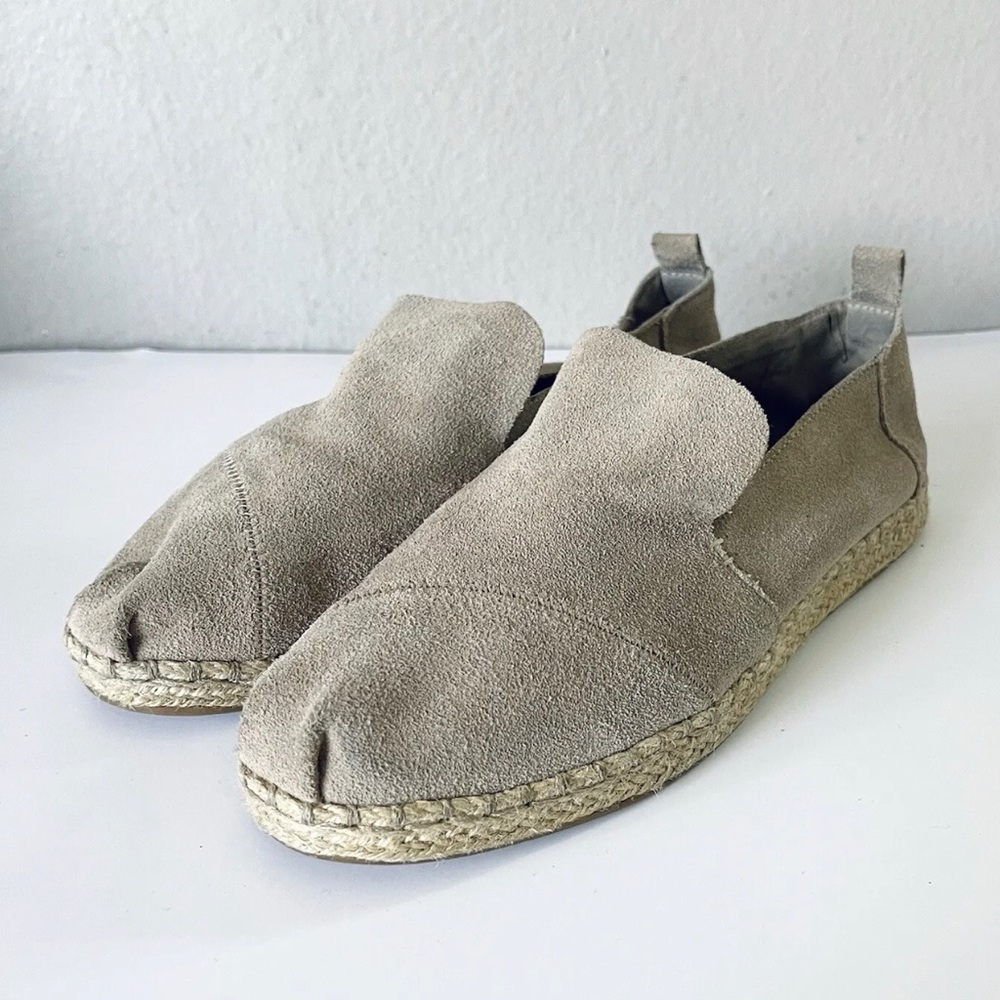 TOMS Womens Deconstructed Alpargata Suede Espadrille Sz 8 Slip On Desert Taupe